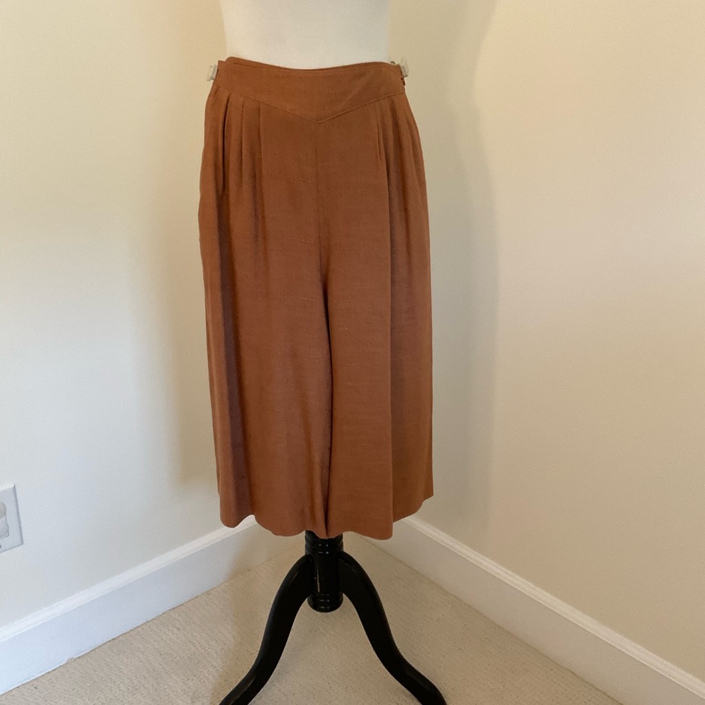 Vintage Women’s Collegian of California Rust Brown Wide-Leg Gaucho Pants
